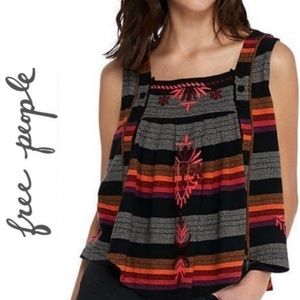 Free People Embroidered Swing Tank Top size XS